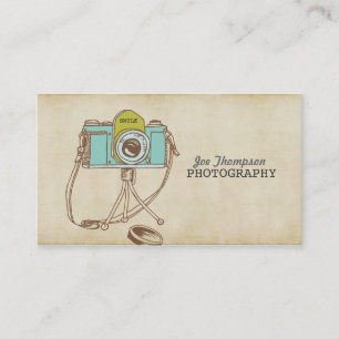 Cartões de visitas retros do fotógrafo da câmer