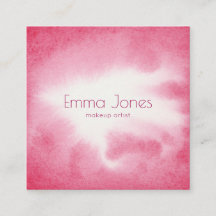 Cartões de visitas rosa de Aquarela