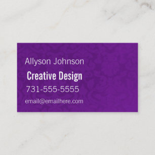 Cartões de visitas roxos do fundo do vintage