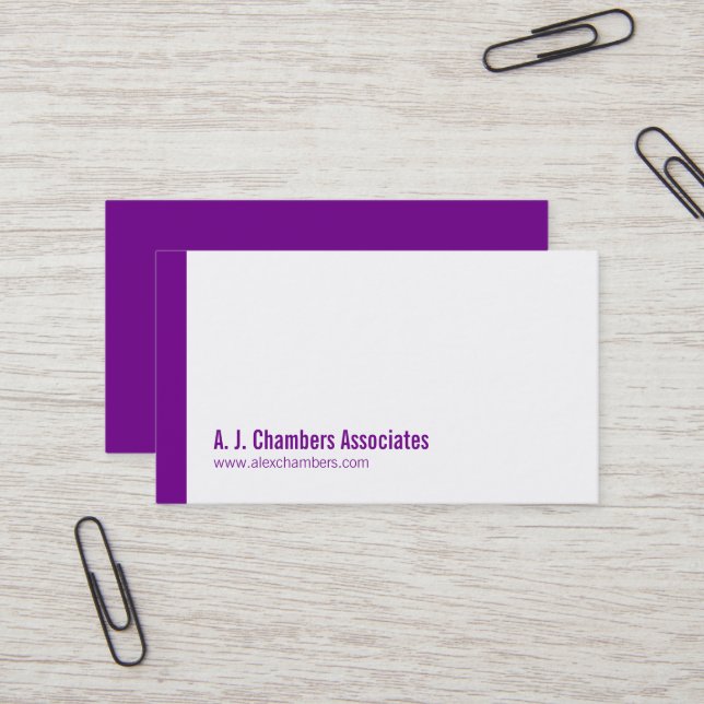 Cartões de visitas roxos profissionais simples (Frente/Verso In Situ)