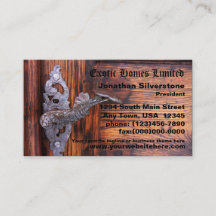 Cartões de visitas rústicos da porta