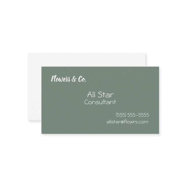 Cartões de visitas Sage Green Solid (Frente/Verso In Situ)