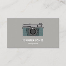 Cartões de visitas simples da câmera da fotografia