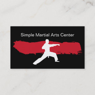 Cartões de visitas simples das artes marciais