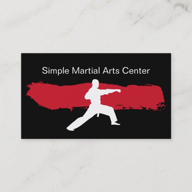 Cartões de visitas simples das artes marciais (Frente)