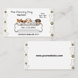 Cartões de visitas simples de acolhimento de cães