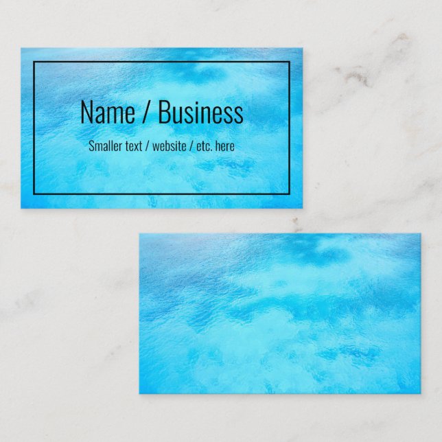 Cartões de visitas Simples de Água Azul (Frente/Verso)