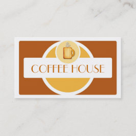 Cartões de visitas simples de café castanho-amarel