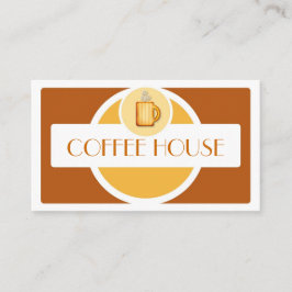Cartões de visitas simples de café castanho-amarel