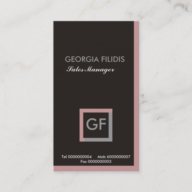 Cartões de visitas simples de monograma (Frente)