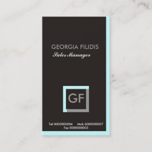 Cartões de visitas simples de monograma