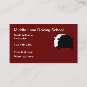 Cartões de visitas Simples na Escola de Conduçã