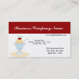 Cartões de visitas sorvetes Sundae