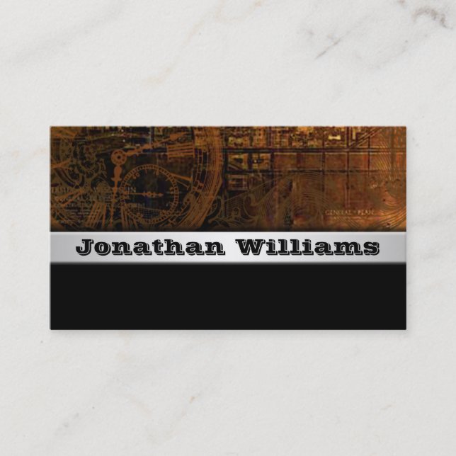 Cartões de visitas Steampunk Profissionais Moderno (Frente)