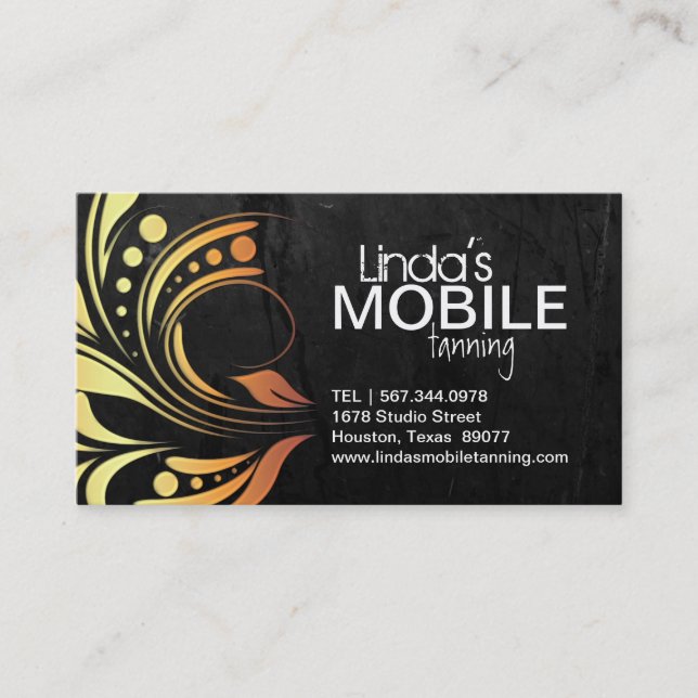Cartões de visitas Tanning móveis customizáveis (Frente)