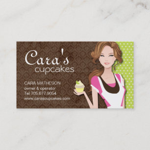 Cartões de visitas triguenhos da menina do cupcak