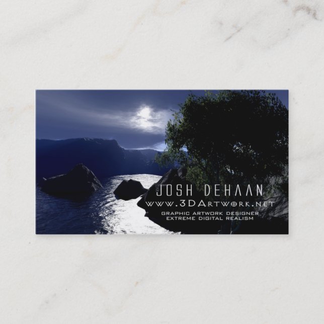 cartões de visitas v1 dos trabalhos de arte 3D (Frente)