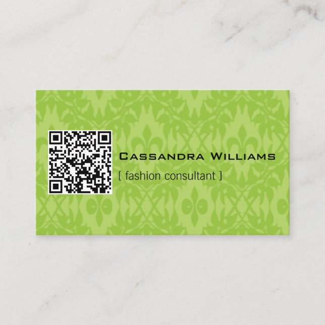 Cartões de visitas verde-claro do CÓDIGO do (Frente)