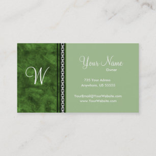 Cartões de visitas verdes elegantes do Grunge
