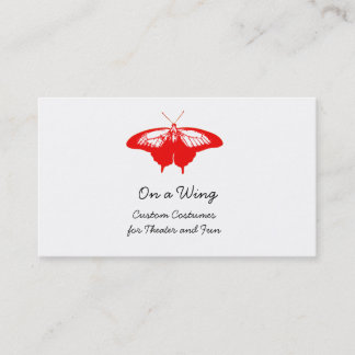 Cartões de visitas vermelhos da borboleta