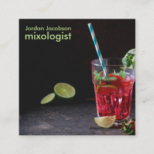 Cartões de visitas vermelhos do cocktail