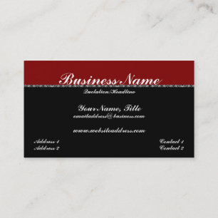 Cartões de visitas vermelhos & pretos elegantes