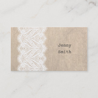 Cartões de visitas Vintage Lace & Burlap