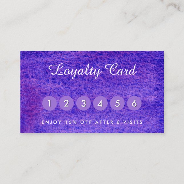 Cartões de visitas violeta de aquarela (Frente)