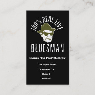 Cartões de visitas vivos reais do Bluesman de 100