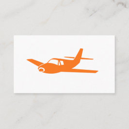 Cartões de visitas voadores de avião laranja simpl