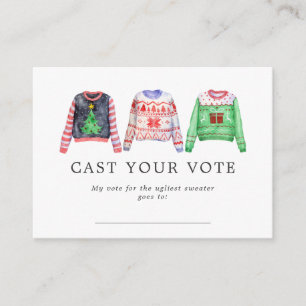 Cartões de Votação de Suéter de Natal Feio