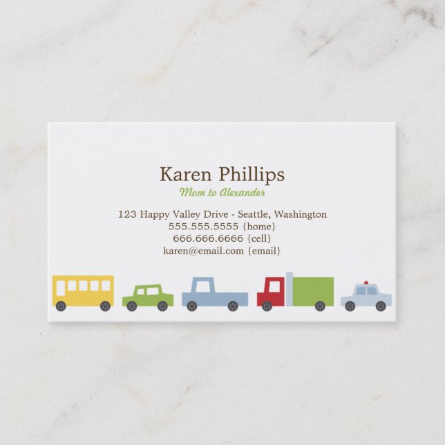 Cartões De Vroom Vroom Para Mamãe (Frente)