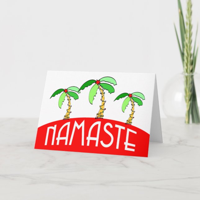Cartões de Yoga de Natal Tropicais (Frente)