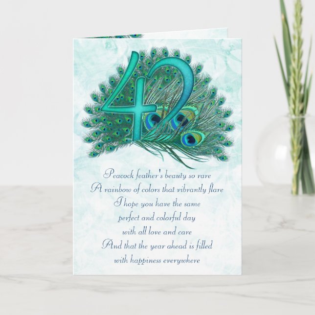 Cartões decorativos de 42 anos (Frente)