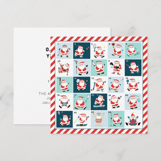 Cartões desportivos de Natal (Frente/Verso)