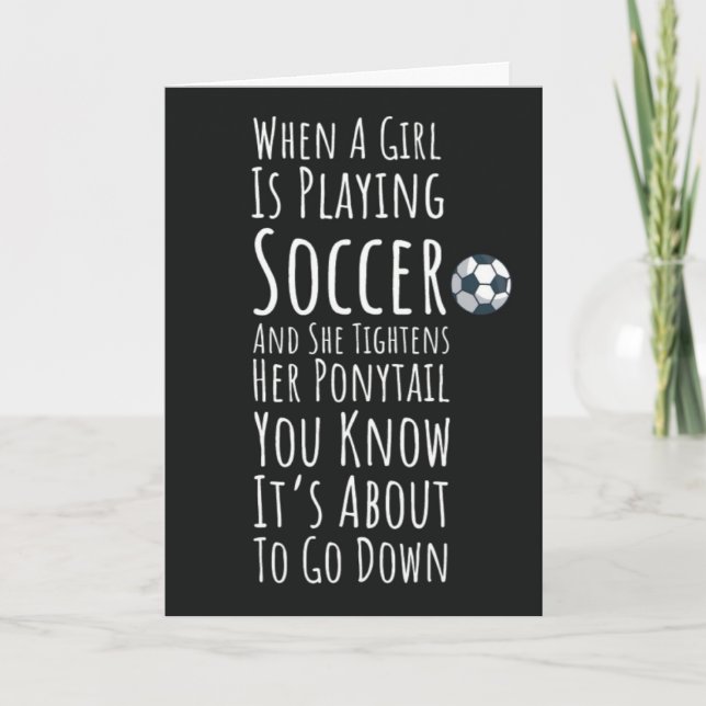 Cartões Divertidos de Futebol para Meninas para El (Frente)