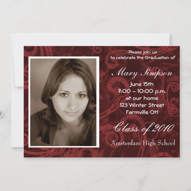 Cartões do convite da graduação (Frente)