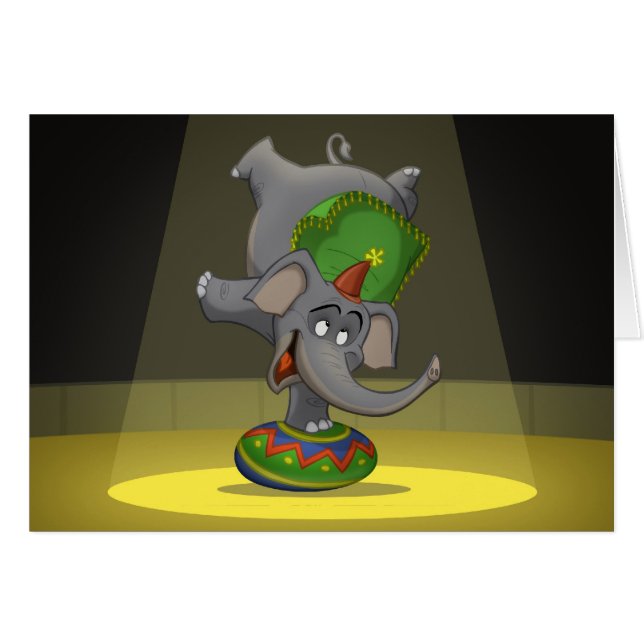 Cartões do elefante do circo (Frente Horizontal)