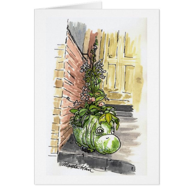 Cartões do Flowerpot do hipopótamo (Frente)