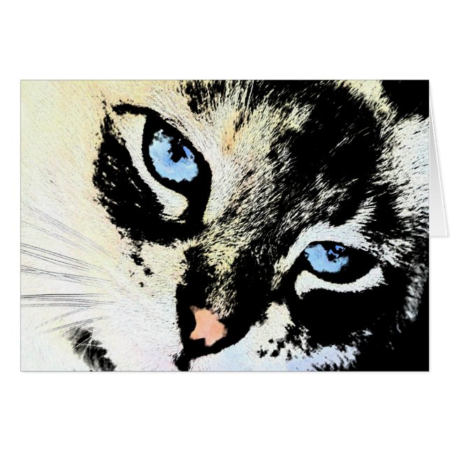 Cartões do gato da tinta (Frente Horizontal)