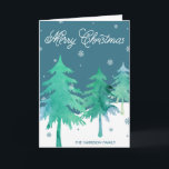 Cartões do Natal da cena do inverno da aguarela<br><div class="desc">Cartões do Natal da cena do inverno da aguarela por impressões de Orabella.</div>