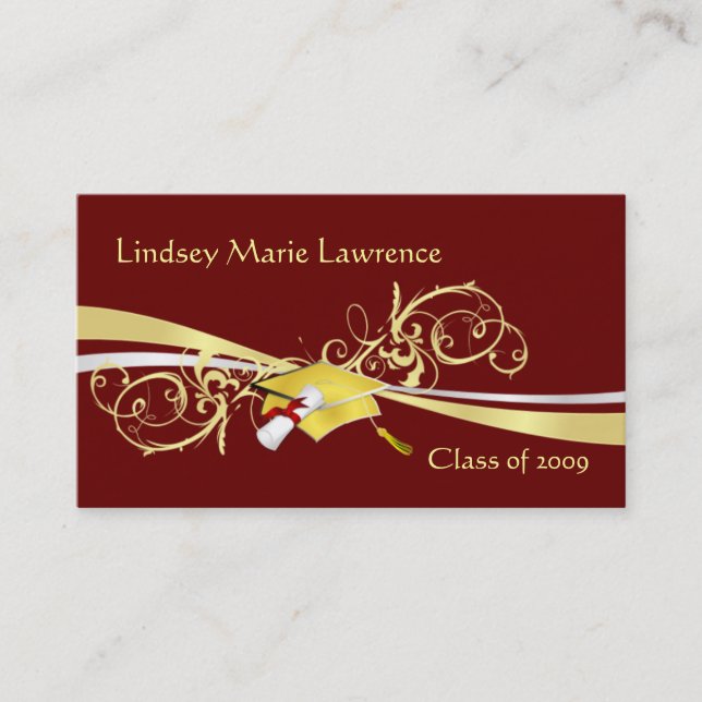 Cartões do nome e do contato de Graduatation (Frente)