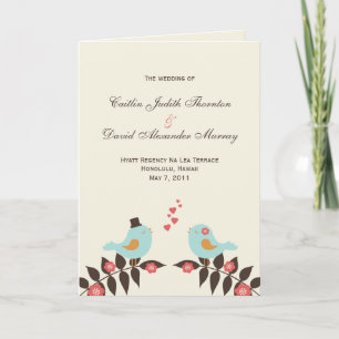 Cartões do Programa de Casamento de Aves