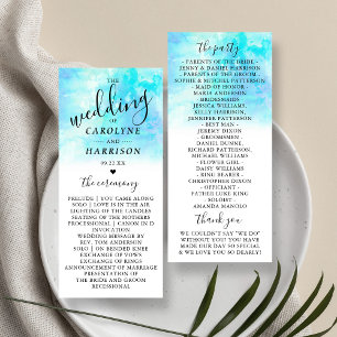 Cartões do Programa de Casamento por Aquarela - Az