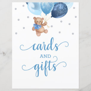 Cartões do urso de pelúcia e Chá de fraldas de sin