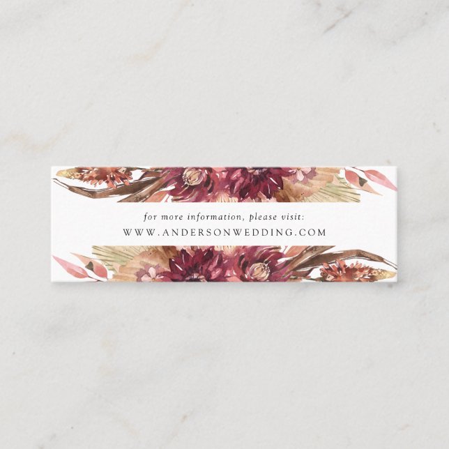 Cartões do website Boho Desert Floral Wedding (Frente)