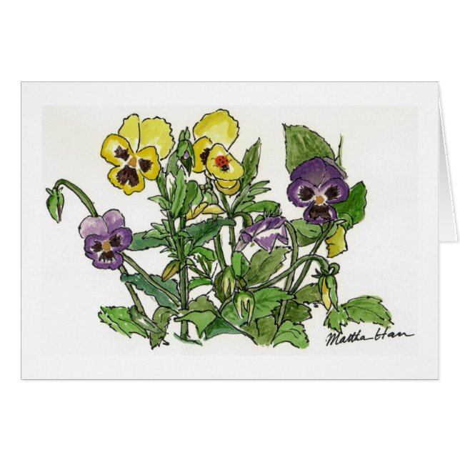 Cartões dos Pansies (Frente Horizontal)