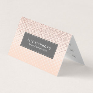 Cartões Dourados cor-de-rosa da nomeação do prego