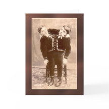 Cartões e cartão Conjoined do vintage dos gêmeos