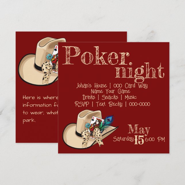 Cartões e Penas de Peacock para Tocar o Cowboy (Frente/Verso)